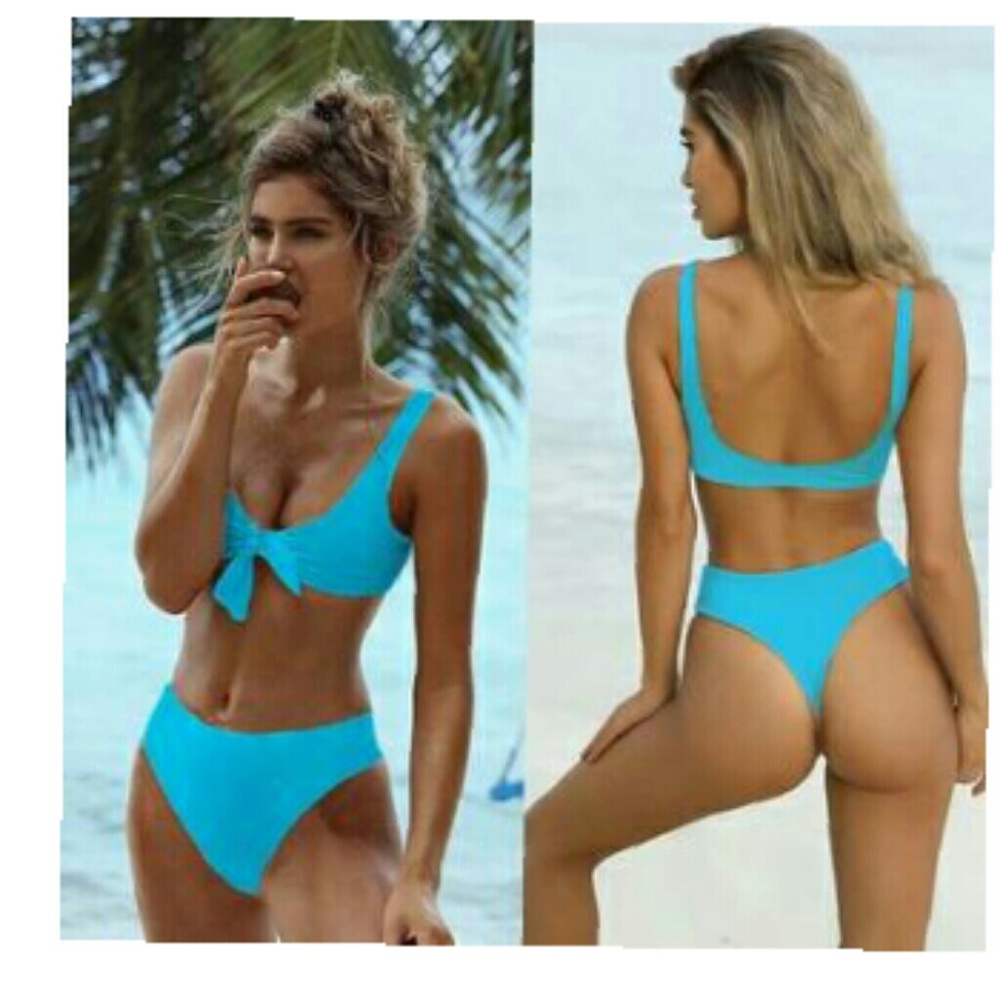 Teal highwaisted swimsuit